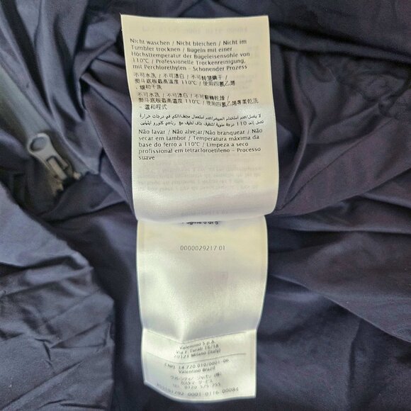 VALENTINO NAVY RUFFLE TRIM NECK TIE JACKET (40) - Picture 9 of 15